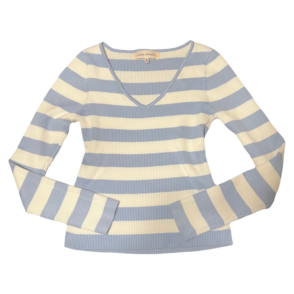 Striped V-Neck Sweater